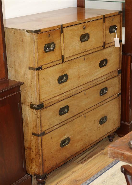 A secretaire campaign chest W.99cm